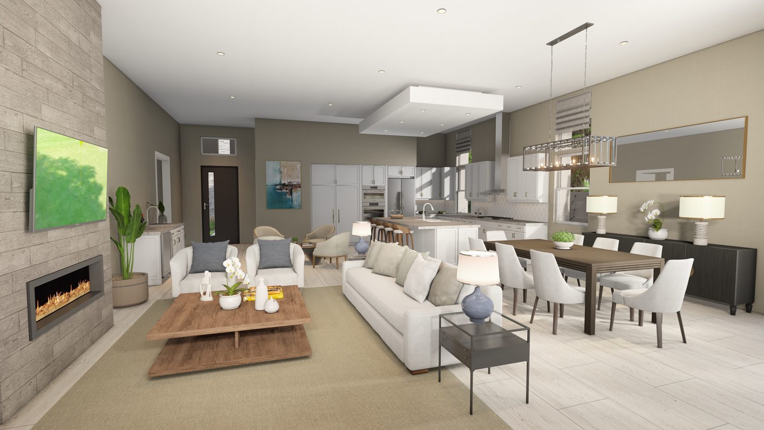 View from slider to Kitchen