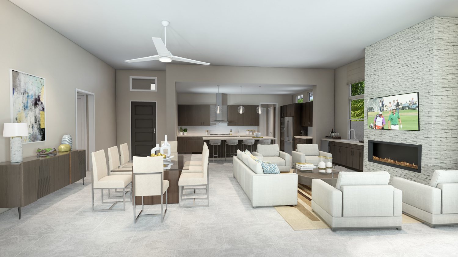 View from slider to Kitchen