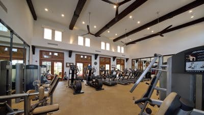 Fitness center with weights at Andalusia